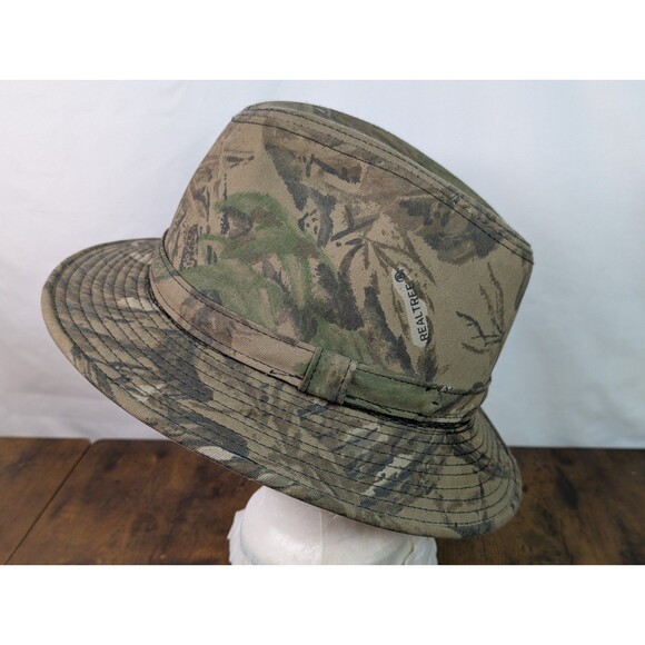 Vintage Realtree Camo Fedora Bush Hat Cap YA Youngan Outdoor Hunting Clean Mens - Picture 1 of 14